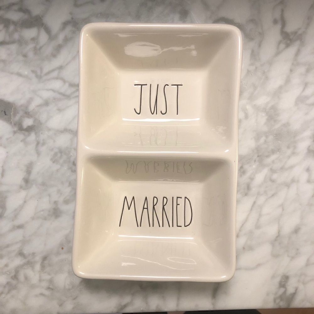 Rae Dunn Just Married Divided Dish